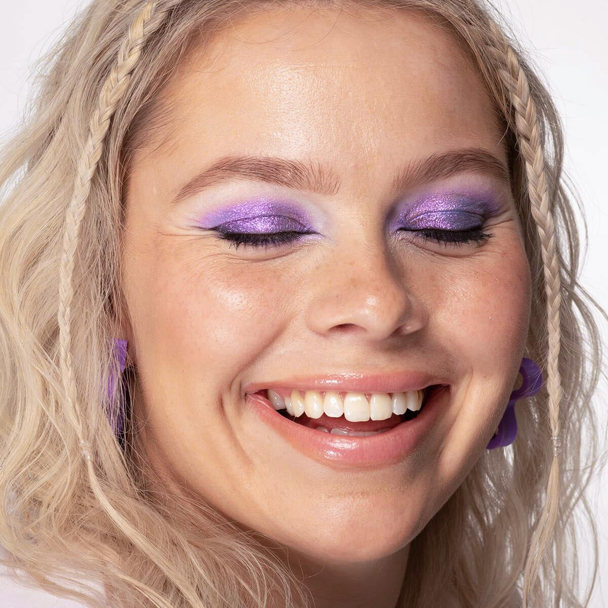 Purple Eyeshadow on blonde model