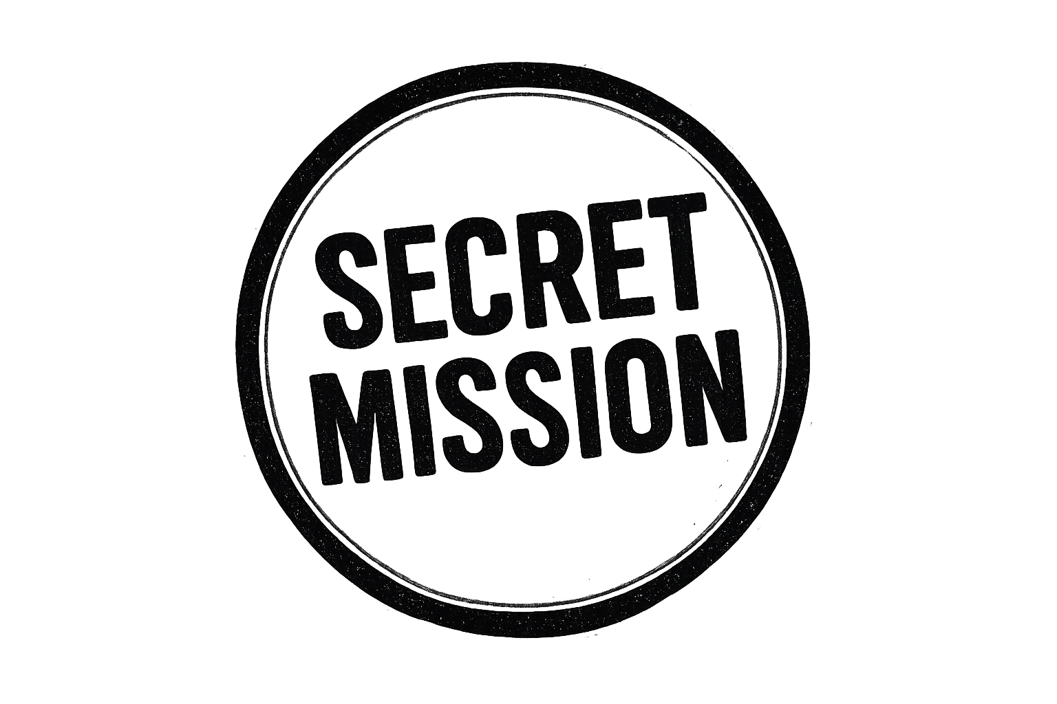 icon of a black secret mission rubber stamp