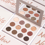 New neutrals neutral effect eyeshadow palette. 12 pan eyeshadows by Glossgods Cosmetics.